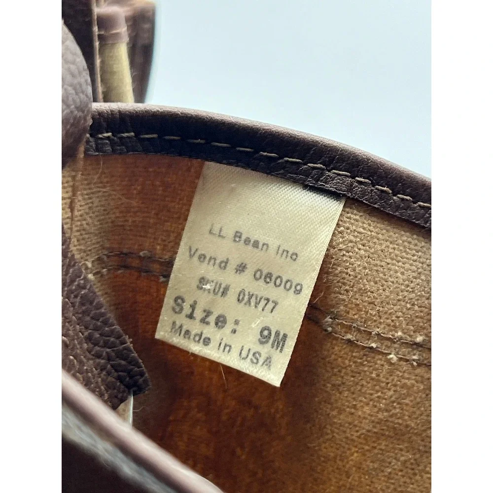 Vintage 80s LL Bean Maine Hunting Shoe Mens 9M Brown Canvas Rubber Duck Boots